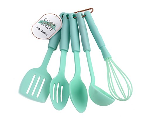COOK with COLOR Set of Five Mint Green Nylon MINI Kitchen Tools