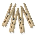 Honey-Can-Do DRY-01375 Wood Clothespins with Spring, 3.3-inches Length,Brown, 2 lbs, 50-Pack