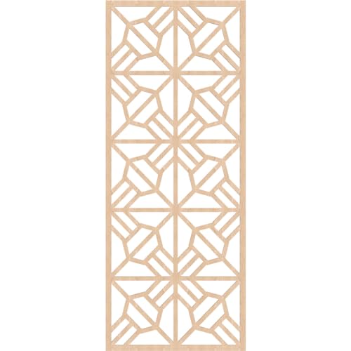 Image of 29 3 /8 inchW x 74 3 /8 inchH x 1 /4 inchT Auburn Decorative Fretwork Wood Wall Panels, Red Oak