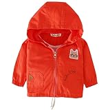 ContiKids Baby Girls Baby Boys Unisex Baby Zip Up Hoodie Jacket Windbreaker Outerwear L Red, 18-24 M