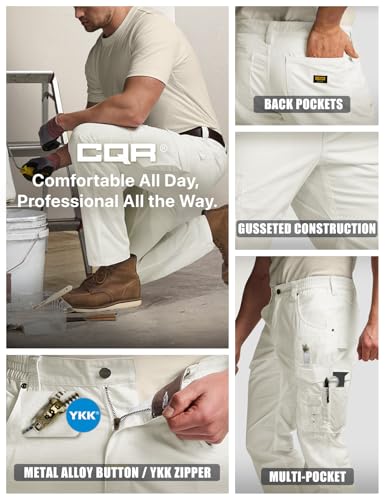 Image of CQR Men's Quick Dry Work Pants, Water Resistant Outdoor Tactical Pants, Lightweight Stretch Cargo Hiking Pants