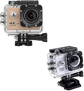 Raptas 4K Action Camera, Dual 2 Inch LCD Screen 16 MP Image Sensor 170 Wide-Angle Lens Sports Camera with Action Camera 1080P 16MP Sports Camera Full HD 2.0 Inch Action Camera