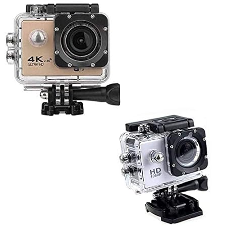 Raptas 4K Action Camera, Dual 2 Inch LCD Screen 16 MP Image Sensor 170 Wide-Angle Lens Sports Camera with Action Camera 1080P 16MP Sports Camera Full HD 2.0 Inch Action Camera