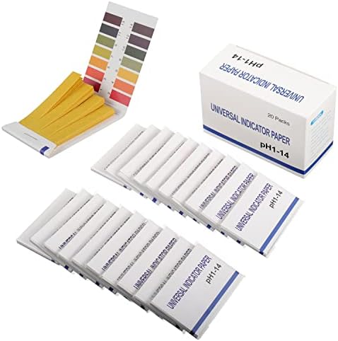 BOJACK pH Test Strips Universal Test Paper pH 1-14 Litmus Paper for Soil, Water, Saliva, Cosmetic, Pet Food & Diet pH Test (20 Packs of 1600 Strips)