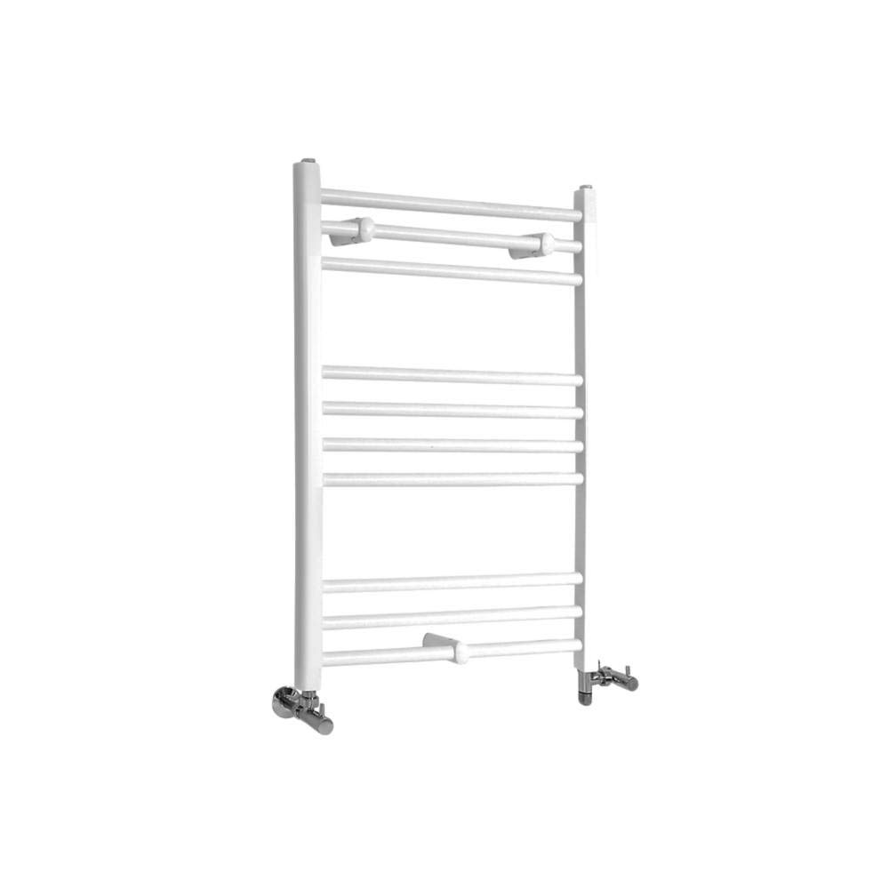 Milano Ive White Dual Fuel Straight Heated Towel Rail - 800mm x 600mm