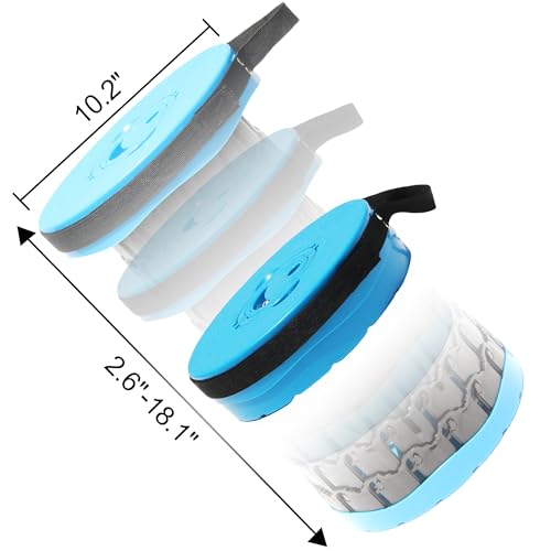 Image of 18 inch Collapsible Stool, 800lbs Max Weight, Heavy Duty Portable Retractable Folding Telescoping Foldable Camping Stool for Adults Outdoor Fishing Travel BBQ (Blue)
