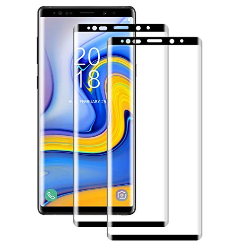 Verre Trempé pour Samsung Galaxy Note 9, [2 Pièces] [3D Couverture Complète] [Dureté 9H] [Anti-Scratch] [sans Bulles] [Haut Définition] Film Protection d’Ecran pour Galaxy Note 9