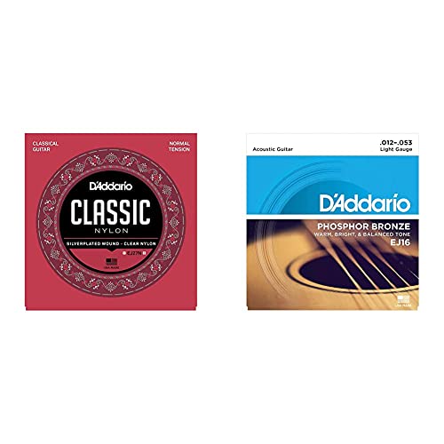 D’Addario EJ27N Cordes d’étude pour guitare classique Normale & EJ16 Cordes en bronze phosphoreux pour guitare… - Les Beatles, Paul McCartney, John Lennon, RIngo Starr, George Harrison D'Addario EJ27N Cordes d'étude pour guitare classique Normale & EJ16 Cordes en bronze phosphoreux pour guitare…
