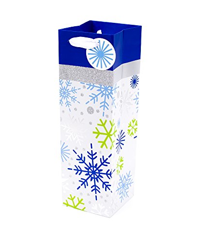 Hallmark Holiday Bottle Gift Bag (Snowflakes)