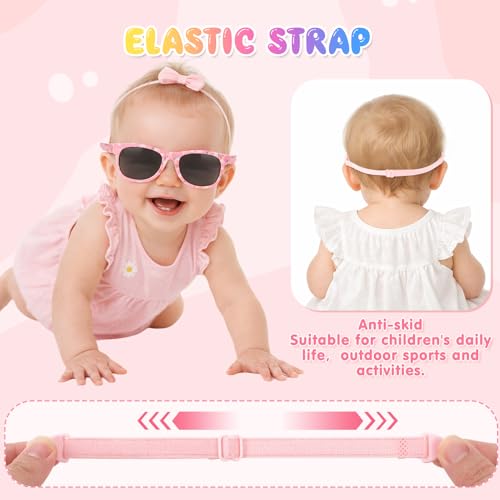 Beipegin Baby Sonnenbrille Jungen und Mädchen,Polarisierte UV400 Schutz Ultraviolette Sonnenbrillen mit Band Kindersonnenbrille für 0-24 Monate