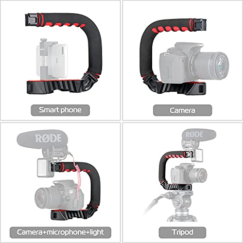 Ulanzi U-Grip Pro Handheld Video Rig Steadicam With Triple Cold Shoe, Stabilizing Handle Grip Compatible For Iphone 13 12 Pro Max Xs 8 7 Plus Gopro 10 9 8 Canon Nikon Sony Dslr Cameras #TOP1