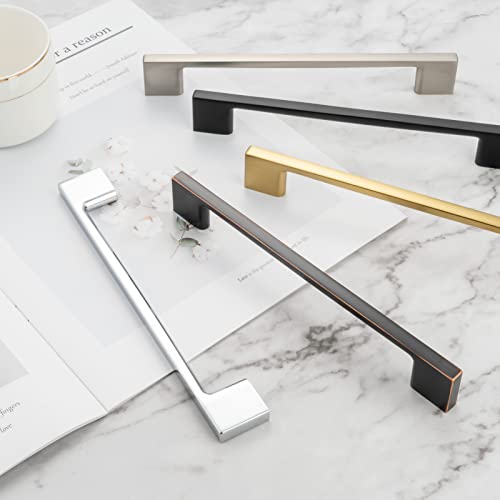 KOOFIZO 10 Pack 5 Inch Brushed Nickel Kitchen Cabinet Pulls Stain Nickel Cabinet Handles Silver Cabinet Hardware for Kitchen Cabinets Drawer P01 Dresser Cupboard Bedroom Bathroom by KOOFIZO - Used condition - Image 7