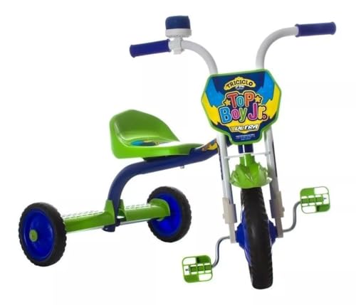 Triciclo Ultra Bike Top Boy Jr Motinha Motoca Azul/Verde