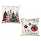 LYNZYM Christmas Dog Pillow Cover - 18x18 Inch Cotton Linen Decorative Cushion Cover - View #5