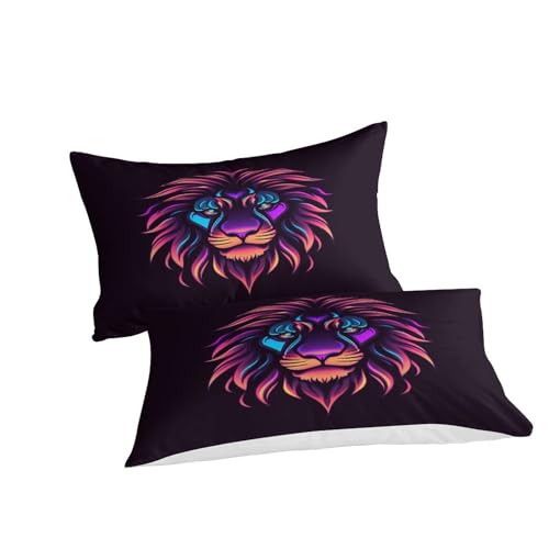 Housse de couette king size lion en microfibre supérieure