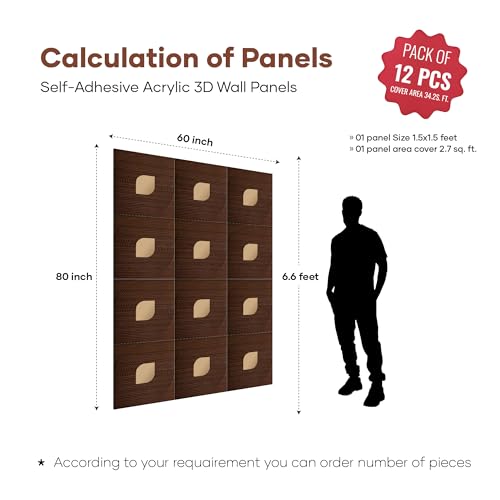 Image of Acrylic Mirror PVC Self Adhesive 3D Wall Panels | Self Glue Wall Panels for Living Room, Bedroom, TV Unit | Pack of 12 Pcs Cover Area 32.4 Sq. Ft.