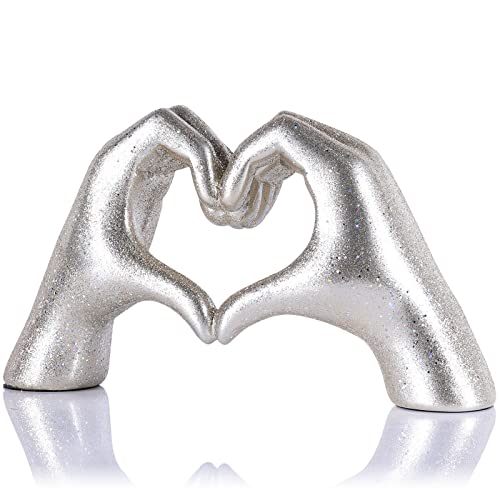 Romantic Couples Gifts, Hand Gesture Sculpture Modern Home Decor, Contemporary Couple Figurines In Love Stylish Centerpiece, Middle Finger Statue, For Wedding, Office, Living Room Coffee Table, Dining #TOP8