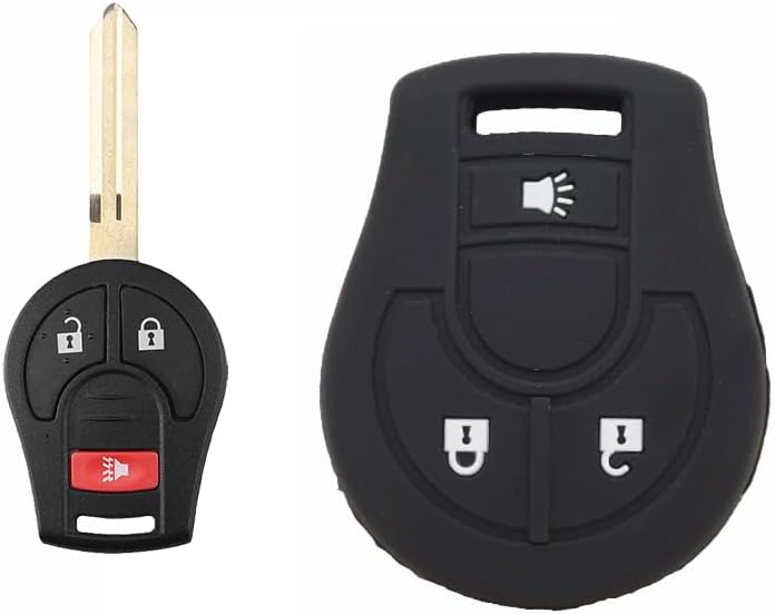Miniatura 2 de Funda de silicona para llavero remoto de entrada sin llave para Nissan March LIVINA Sunny Maxima Tiida SYLPHY Arizon Hang-Out (negro)