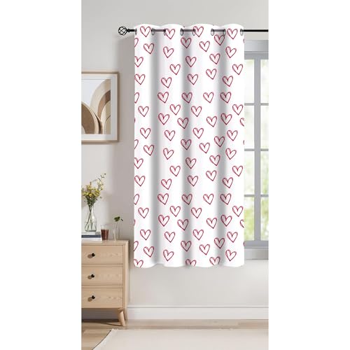 Image of Windows Curtain |5 Feet Grommet Curtain Set of 2 | Printed Design | 100% Cotton | Reusable and Durable Window Curtain | Curtain for Living Room| Perfect for Home Decor (Red, 5 Feet, Floral)