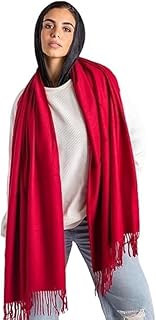 شال شتوي سادة للنساء بلون احمر مقاس واحد