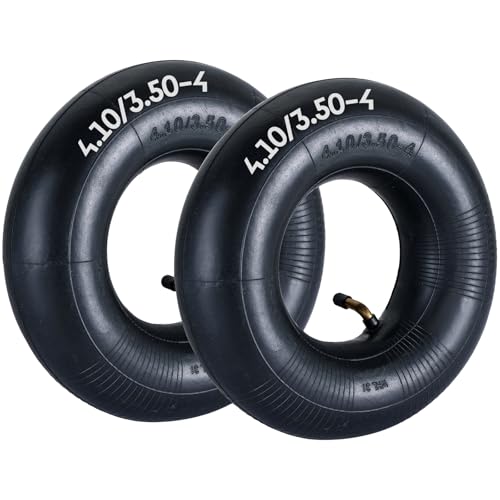 AMGSH 2 Pack 4.10-3.50-4 Inner Tube, Heavy Duty Inner Tire 4.10-3.50-4 Inner Tube with TR87 Angled Valve Stem, Inner Tubes Ideal for Lawn Mowers, Wheelbarrows, Gardent Carts