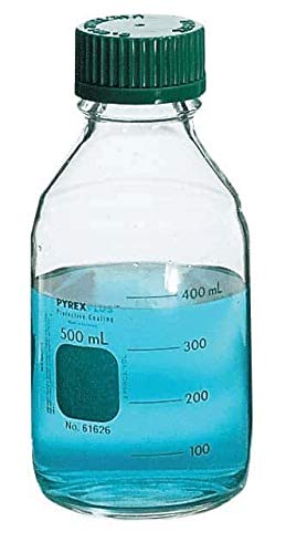 Pyrex 61626-250 Plus Brand 61626 Safety-Coated Media Storage Bottle, 250 mL, 4/pk
