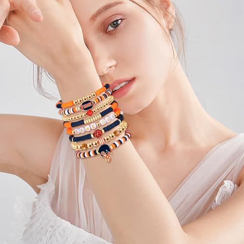 Football Mom Bracelet for Men Women Boho Game Day Stackable Sports Charm Bracelets Bangles Football Sport Fan Jewelry4