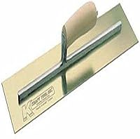 Vista 3 de Kraft Tool CF536 - Paleta de cemento de acero inoxidable dorado con mango de madera CB, 12 x 4 pulgadas