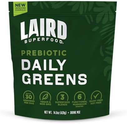 Laird Superfood Prebiotic Daily Greens Powder – Essential Vitamin...