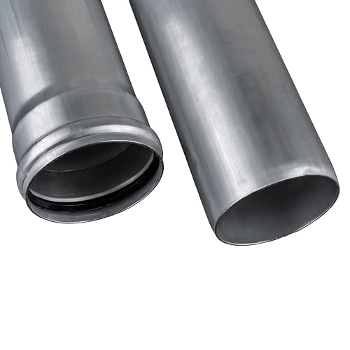 Hy- Power Pelletrohr- Verlängerung 500 mm- 2 Stück- Aluminium- Silber- metallic- Entlüftungsfrei- Wartungsfrei- Für Pellets & Granulat- Freistehend einsetzbar-2