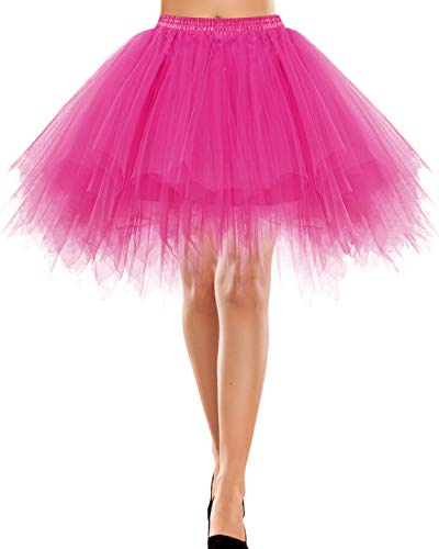 Bbonlinedress Rock a Linie Tüll Petticoat Unterrock lang Petticoat Reifrock pink Crinoline Petticoat rot Retro Tutu Ballet Tüllrock Crinoline...