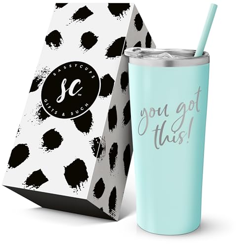 You Got This Tumbler - Personalized Vacuum Insulated Stainless Steel Tumbler with Lid and Straw - New Job Travel Tumbler - Promotion for Coworker - Going Away Gift