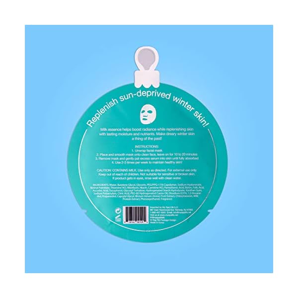 SpaLife Winter Skin Facial Mask 12-Count Set - Infused with 4 Skin-Loving Ingredients - Moisturizing and Hydrating Sheet Masks - Rejuvenating Spa Treatment for a Glowing Complexion