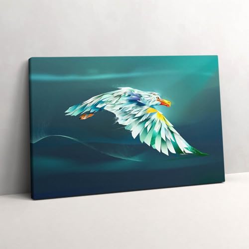 Image sur toile aigle volant 60x40cm Wallfluent symbole de liberté pour la maison