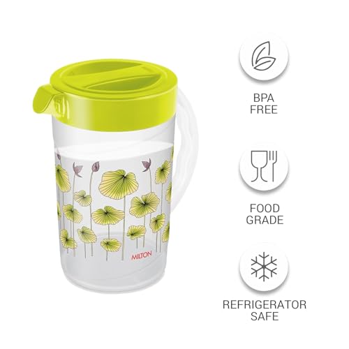 Image of Milton 2.4L Plastic Water Jug - Premium Durable, Leak-Proof, and BPA-Free Hydration Container in Stylish Green for Home, Office, and Outdoor Use APck of 2