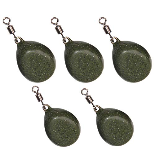 Carp Fishing Weights - 4Pcs/8Pcs Coated Tapered Flat Pear Sinkers With Swivels For Carp/Coarse Fishing Tackle 3 Colors #TOP9
