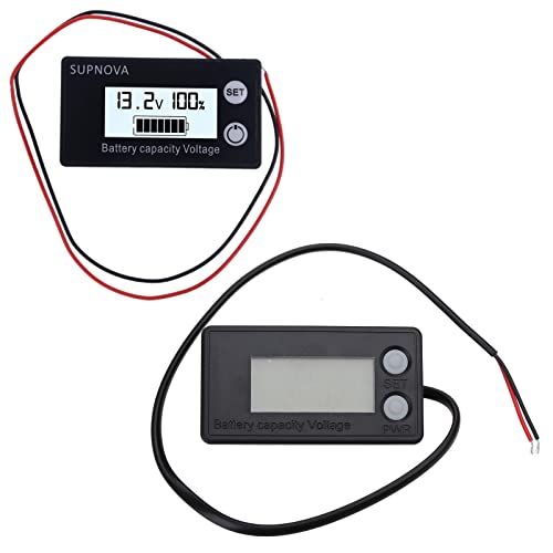 hokojix Battery Capacity Indicator Age Meter with LCD isplay Waterproof uge igital Meter Testers for Car