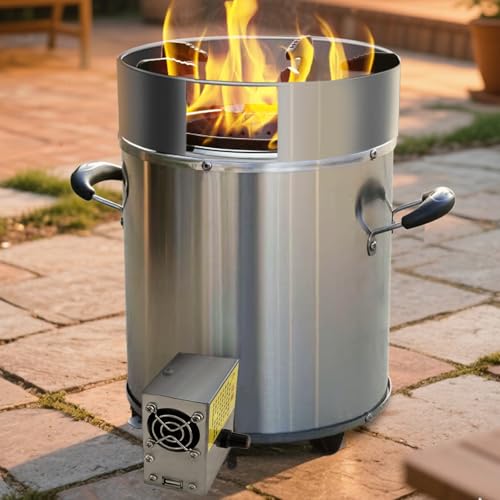 Estufa de madera para tienda de campaña, estufa de leña, de acero inoxidable, portátil, para acampar, cocina de plata