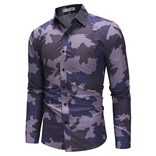 DGHM-JLMY Men's Camouflage Long-Sleeved Casual Shirt Military Style Camo Printed Button Down Shirt Camo Hunting Shirts2