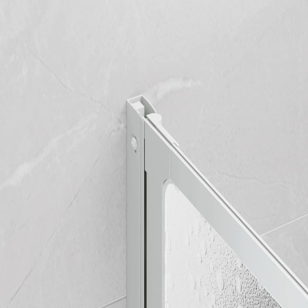 Pantalla de Ducha Bañera Pared de Ducha Pantalla de Vapor 141 x 132 cm 3 Paneles Plegables