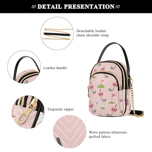 Image of MCHIVER Golf Crossbody Bag for Women Cell Phone Purse Wallet with Removable Chain Shoulder Handbag