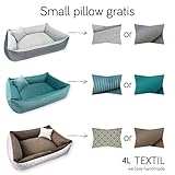 4L Textil Molly Katzenbett flauschig Katzenkörbchen Katzensofa Kuscheliges Hundebett kleine Hunde Katzenkorb waschbar Hundekorb für Welpen Grau (60x40 cm, Grau)