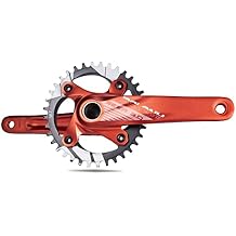 BOLANY 170mm Bike Crankset 34T / 36T Hollow Integrated 104BCD Single Speed Round Chainring Crankset with Bottom Bracket   