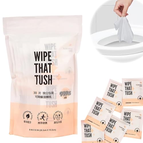 Wet Wipes Individually Wrapped On-The-Go Flushable Wet Wipes Extra-Large Wipes with Aloe Hypoallergenic & Unscented for Adults Body Hand Face Cleaning Travel Bathroom Toilet Use