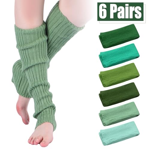 Image of Sintege 6 Pairs Kawaii Leg Warmers Japanese Style Knitted Loose Socks Leg Warmers for Girls Women Lolita Costume School