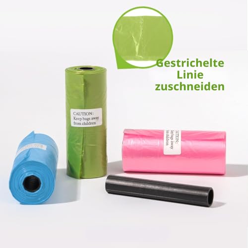 AiTodos® 600 Hundekotbeutel, 31×22 cm, PE, 5 Farben, 40 Vol. × 15 – Ansicht 2