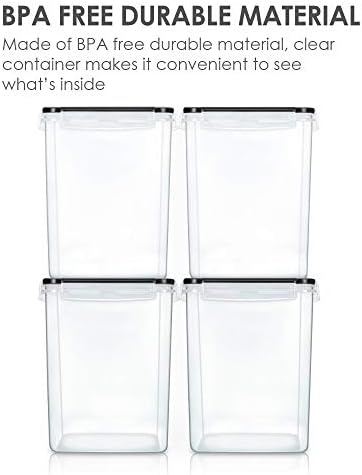 Vtopmart Large Pantry Food Storage Containers, 4 Pcs 5.2L/176oz, Black - 2