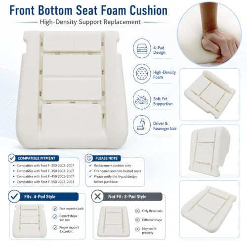 NLQR Seat Foam Cushion Pad fit for Ford F250 F350 F450 02-07 & F550 02-03 by NLQR - Used condition - Image 2