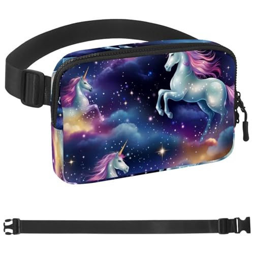 Sac banane licorne étoilée sport running ceinture réglable homme femme multicolore