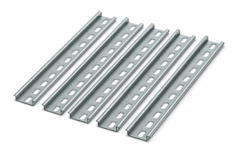 WEBMATEL 5 Piezas de Carril DIN Ranurado de Acero | Montaje Guía 35mm De Ancho, 7.5mm de Alto, Largo 300mm | Para La Instalación En Armarios Eléctricos de Distribución | Aparamenta Modular |